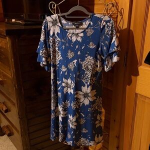 Karen Kane Blue and White Floral Dress
